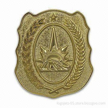 Police Badge, Made of Zinc Alloy, Customized Designs are Accepted